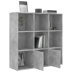 Berkfield Book Cabinet Concrete Grey 98x30x98 cm Engineered Wood