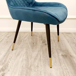 Luna Velvet Crossed Stitch Dining Chair