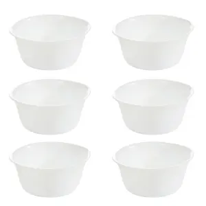 URBNLIVING 12cm Diameter White Opal Glass Ramekin Serving Dish Bowl Set of 6