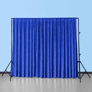 4x1M Crushed Velvet Backdrop, Photography Background Blackout Curtain - Royal Blue