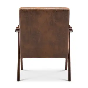 Faux Leather Suede Brown Selma Accent Chair