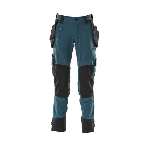 Mascot Advanced Trousers with Holster Pockets and Stretch - Dark Petroleum   (42.5) (Leg Length - Long)