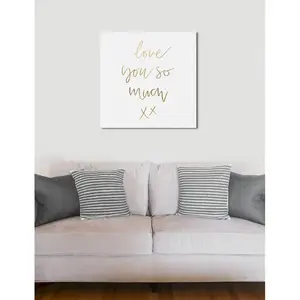 Love You So Much Gold - Wrapped Canvas Print 30cm H x 30cm W x 4cm D