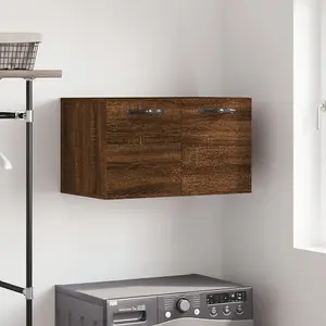 Berkfield Wall Cabinet Brown Oak 60x36.5x35 cm Engineered Wood