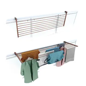 Duo 162, Folding clotheshorse for balustrades, exteriors and balconies, Width 162 cm Corten