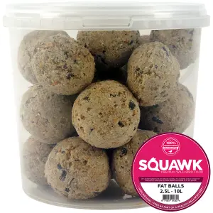 10L SQUAWK Suet Fat Balls - Wild Garden Bird Food High Energy Year Round Feed Treats