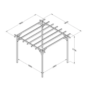 Ultima Wooden Garden Pergola - 3.6 x 3.6m