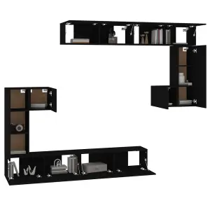 Berkfield Wall-mounted TV Cabinet Black Engineered Wood