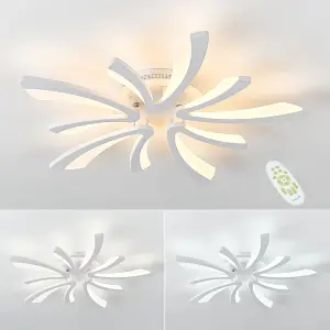 5 Lamp Unique V Shaped Acrylic LED Semi Flush Mount Ceiling Light Fixture Dimmable