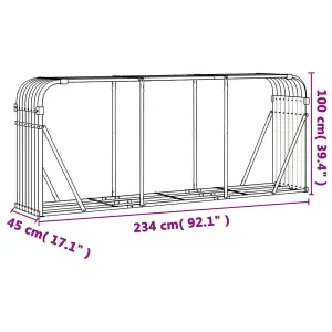 Log Holder Brown 234x45x100 cm Galvanised Steel