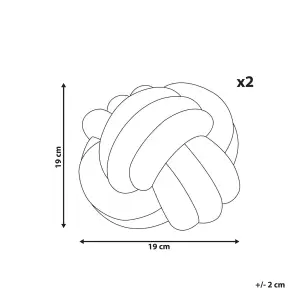 Set of 2 Cushions MALNI Boucle 19 x 19 cm Solid Off-White