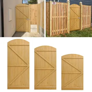 Semi Braced Arch Top Strong Wooden Garden Gate with Latch H 150 cm x W 105 cm