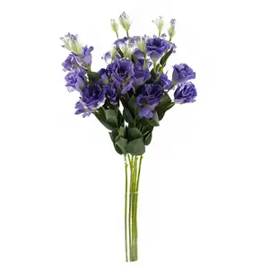 Pack of 6 x 80cm Artificial Purple Wild Rose Stem - 6 Flowers