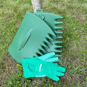 Garden Leaf Grabber Scoops & Gloves Set