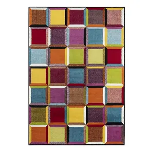 Wadan Multicoloured Rug 160x230 cm Large Rug Soft Easy To Clean Indoor Living Room Rugs Modern Rug