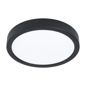 Wall / Ceiling Light Black 210mm Round Surface Mounted 16.5W LED 3000K