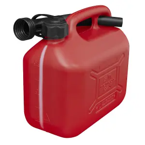 Sealey Plastic Fuel Can 5 Litres Screw Lock Cap & Flexible Spout - Red JC5R