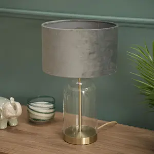 Glass Desk Lamp Gold / Grey