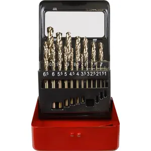 19 Piece Fully Ground HSS Cobalt Drill Bit Set - 1mm to 10mm - Split Point Tip