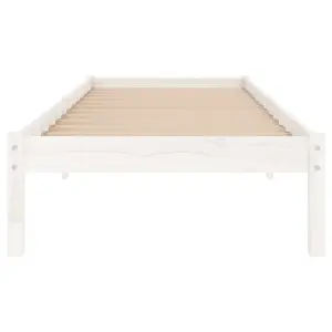 Berkfield Bed Frame White Solid Wood Pine 90x200 cm