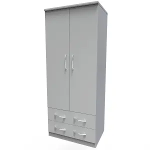 Heddon 2 Door 2 Drawer Wardrobe in Dusk Grey (Ready Assembled)