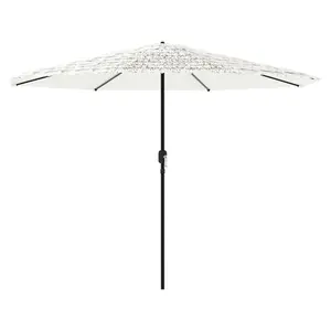 Berkfield Garden Parasol with Steel Pole White 388x388x248 cm