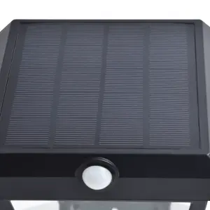 GoodHome Piceo Black Solar-powered Integrated LED Outdoor Post light