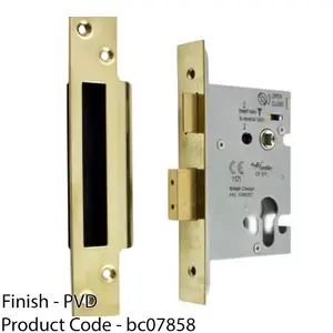 EURO Profile Architectural Sashlock 64mm Brass PVD Steel Door Latch