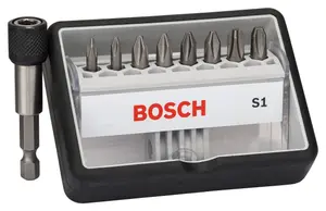 Bosch Professional Robust Line Screwdriver Bit Set S - Extra Hard Version 25mm (8+1 Piece)