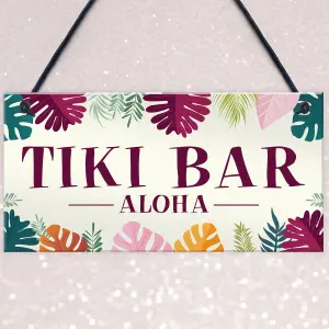 Tiki Bar Aloha Hanging Garden Sign Home Bar Plaque Gift Friendship Gift