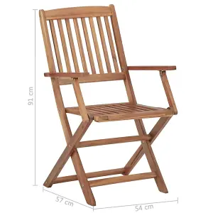 vidaXL Folding Outdoor Chairs 2 pcs Solid Acacia Wood