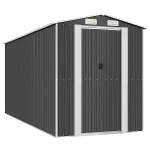 Berkfield Garden Shed Anthracite 192x440x223 cm Galvanised Steel