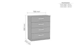 Birlea Lynx 4 Drawer Chest Grey