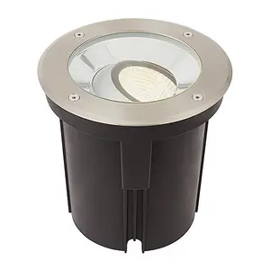 Luminosa Hoxton Outdoor 16.5W LED Recessed Ground Light Brushed Stainless Steel, IP67, 3000K