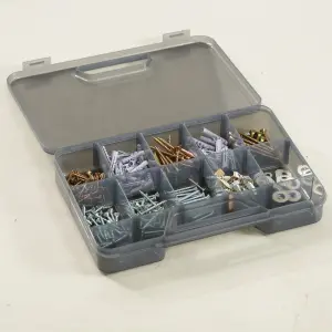 Ezy Storage Bunker tough Clear Organiser with 12 compartments