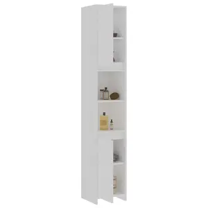 Berkfield Bathroom Cabinet White 30x30x183.5 cm Engineered Wood