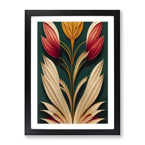 Flower No.1 - Single Picture Frame Print Black Framed / 64cm H x 46cm W x 2cm D