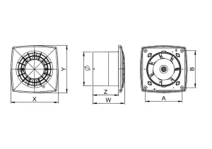 White Bathroom Extractor Fan 100mm with Timer and Humidity Sensor