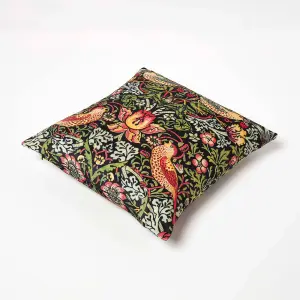 Homescapes Navy William Morris Strawberry Thief Velvet Cushion