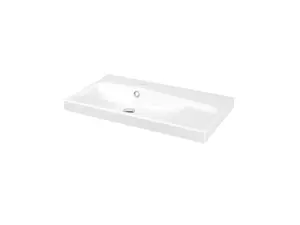 GoodHome Mila White Rectangular Counter top Basin (W)80cm