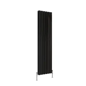 Vertical Black Double Flat Panel Radiator (H) 1600 mm x (W) 408 mm, 5492 BTU.