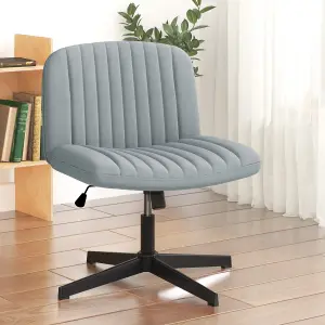 Stylish Armless Office Chair with Height Adjustable, Wide Seat, Perfect for Home Office and Bedroom-Grey