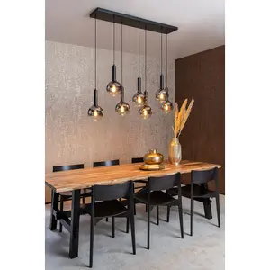 Lucide Marius Modern Bar Pendant Light - 7xE27 - Black