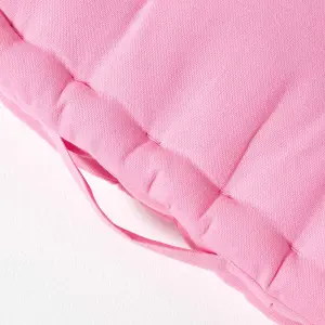 Homescapes Cotton Pink Floor Cushion, 40 x 40 cm