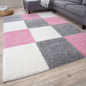 Myshaggy Collection Rugs Geometric Design  381 Pink