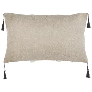 Set of 2 Cushions PULMONARIA 30 x 50 cm Geometric Beige