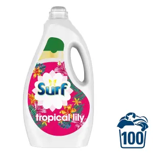 Surf Concentrated Liquid Laundry Detergent Tropical Lily 2.7L 100 Washes, 4 Pack