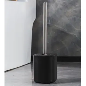 Showerdrape Echo Black Steel Toilet Brush & Holder