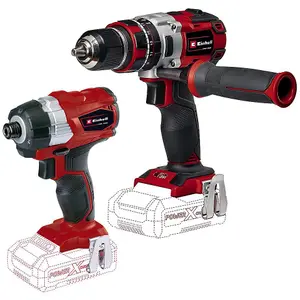 Einhell 18v Power X Change 18V Brushless Combi Hammer Drill + Impact Driver Bare