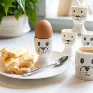 KitchenCraft 4-Piece Novelty Ceramic Egg Cup Set